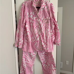 Victoria's Secret Y2K Pink Leopard Lounge Pajama Set XL